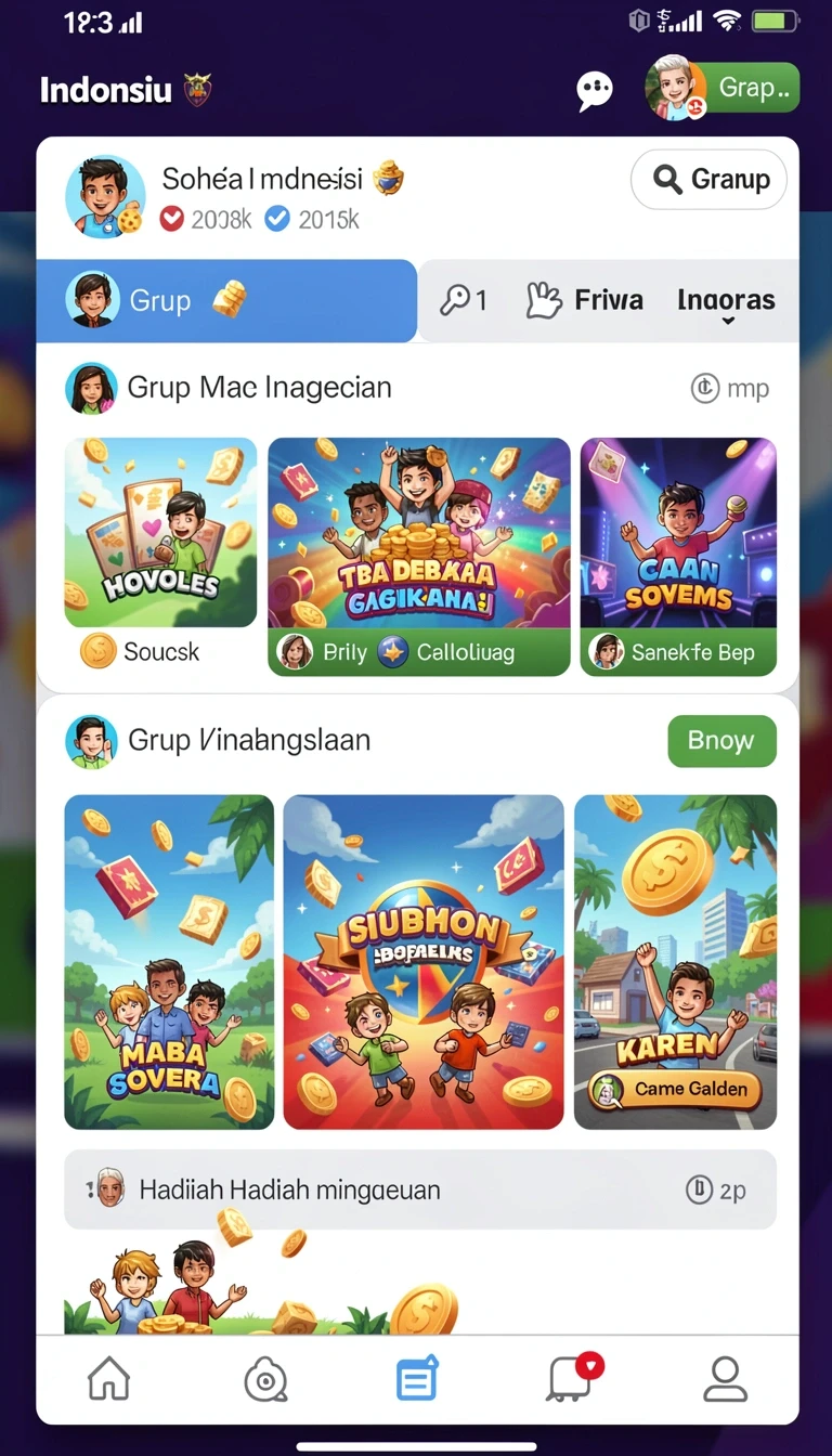 Pratinjau antarmuka 55rp Aplikasi Game Online Indonesia Terbaru di p200m